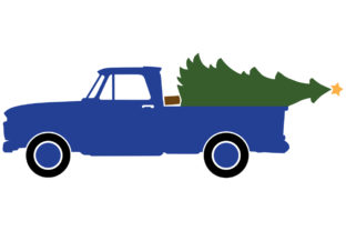 1965 Antique Pickup with Christmas Tree Illustrations