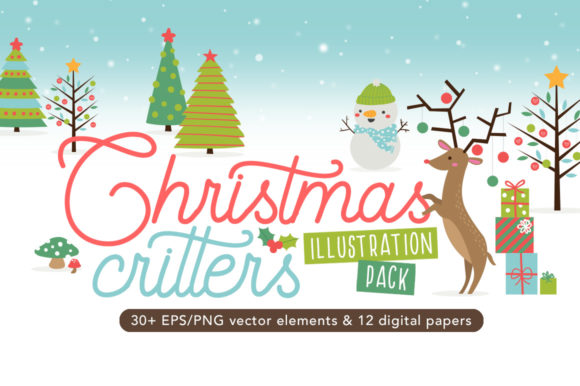 Christmas Critters Pack Illustrations