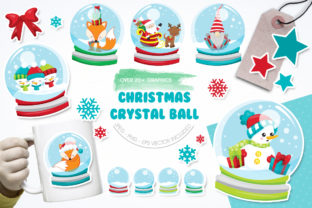 Christmas Crystal Ball Illustrations for Seasonal Design