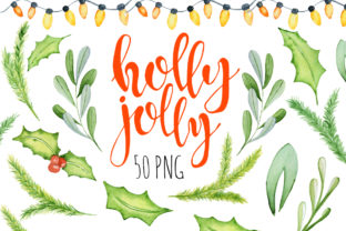 Christmas Floral Watercolor Clipart