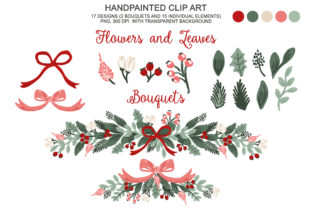 Christmas Flowers Winter Floral Bouquet Illustrations
