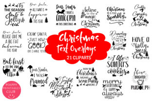 Christmas Holidays Text Overlays Clipart for Branding