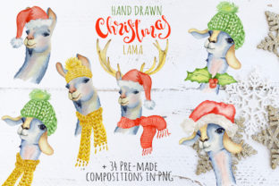 Christmas Llama Watercolor Creator Vol.1