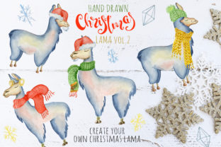 Christmas Llama Watercolor Creator Vol.2