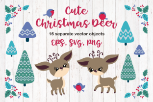 Cute Christmas Deer Illustrations