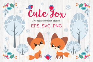 Cute Fox. Christmas Clip Arts. Illustrations