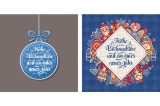 Frohe Weihnachten. German Christmas Card Illustrations