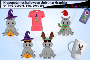 Hippopotamus Halloween and Christmas