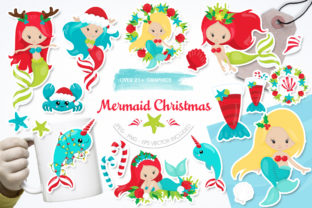Mermaid Christmas Illustrations