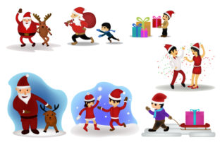 Merry Christmas Happy Companion Illustrations