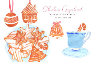 Watercolour Christmas Gingerbread Illustrations